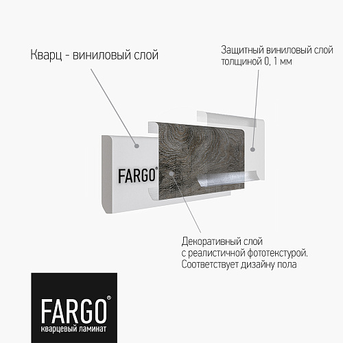 Кварцевый плинтус Fargo JC 11013 Горный Хрусталь Кварцевый плинтус Fargo JC 11013 Горный Хрусталь